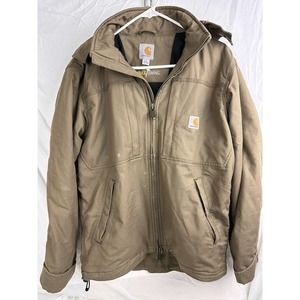 Carhartt Full Swing Hooded Duck Insulated Jacket 102207-908, Brown S Reg